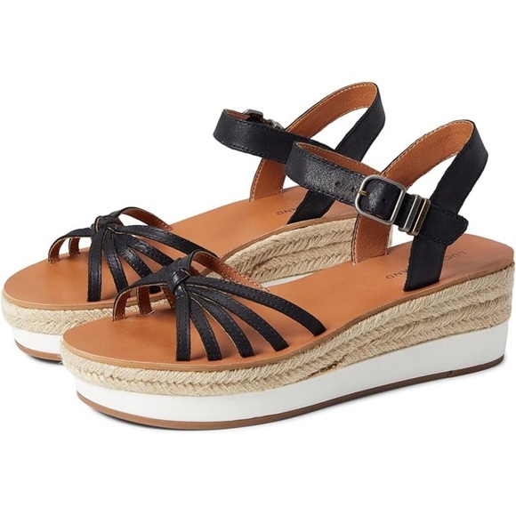 Lucky Brand Juniffer Platform Wedge Sandal Black Sz 11M - Picture 1 of 9